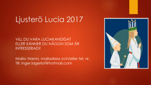 Affisch Ljusterö Lucia 2017